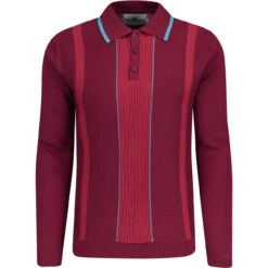 Nova Rib Knit Tonal Stripe Polo TP -Fashionable Men's Clothing Store madcapeng ribbed polo top port front 91645.1673453183