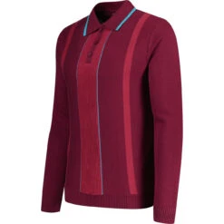 Nova Rib Knit Tonal Stripe Polo (E) -Fashionable Men's Clothing Store madcapeng ribbed polo top port side 21561.1673453185 2