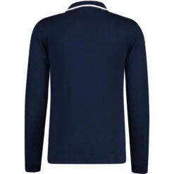 Zodiac Mod Textured Raised Stripe Knitted Polo Shirt Black -Fashionable Men's Clothing Store madcapeng stripe ls polo tshirt peacoat back 26251.1678194985 2