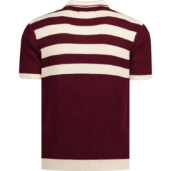 Terry Retro Mod Rib Stripe Polo N -Fashionable Men's Clothing Store madcapeng terry rib stripes polo zinfandel back 51911.1661260296 1