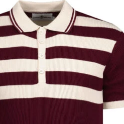 Terry Retro Mod Ribbed Stripe Polo (BB) -Fashionable Men's Clothing Store madcapeng terry rib stripes polo zinfandel detail 12397.1661260297