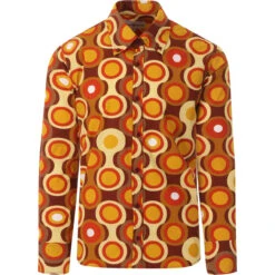 Trip Psych-Out Circle Mod Shirt R/B -Fashionable Men's Clothing Store madcapeng trip shirt mustard fornt 36357.1661264560