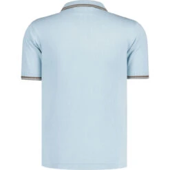 Empire Mod Big Collar Popcorn Waffle Polo In Black/Buckthorn -Fashionable Men's Clothing Store madcapeng waffle knit polo tshirt sky back 70799.1676646673 3