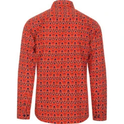 Kinfauns Rainbow Penny Collar Shirt -Fashionable Men's Clothing Store madcapeng wave pattern shirt red back 91889.1661263179