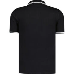 Empire Mod Big Collar Popcorn Waffle Polo In Black/Buckthorn -Fashionable Men's Clothing Store madcapengland empire polo tshirt black back 05327.1687259703 1