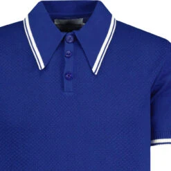 Empire Retro Popcorn Knit Polo (SB) 5 Empire Retro Popcorn Knit Polo (SB) -Fashionable Men's Clothing Store madcapengland empire polo tshirt blue detail 05609.1687256104