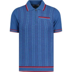 Miles Mod Jacquard Knit Polo (FB) -Fashionable Men's Clothing Store madcapengland jacquard zip polo federal front 41898.1687189013