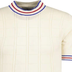 Wilson Pointelle Knit Mod Mock Turtleneck Tipped Tee In Zinfandel -Fashionable Men's Clothing Store madcapengland vneck pointelle tshirt white detail 66031.1676647002 3