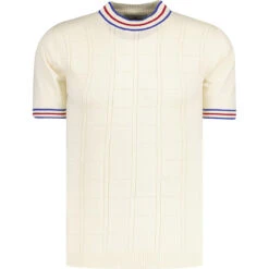 Wilson MADCAP Mod Turtleneck Pointelle Knit Top WW -Fashionable Men's Clothing Store madcapengland vneck pointelle tshirt white front 65054.1676647000 2